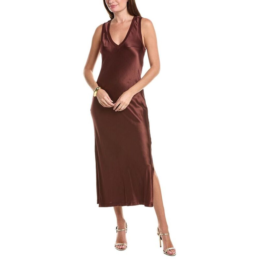 Michael Stars Womens Randi Midi Dress, Brown